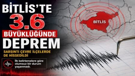 Bitlis’te 3.6 Büyüklüğünde Deprem Hissedildi