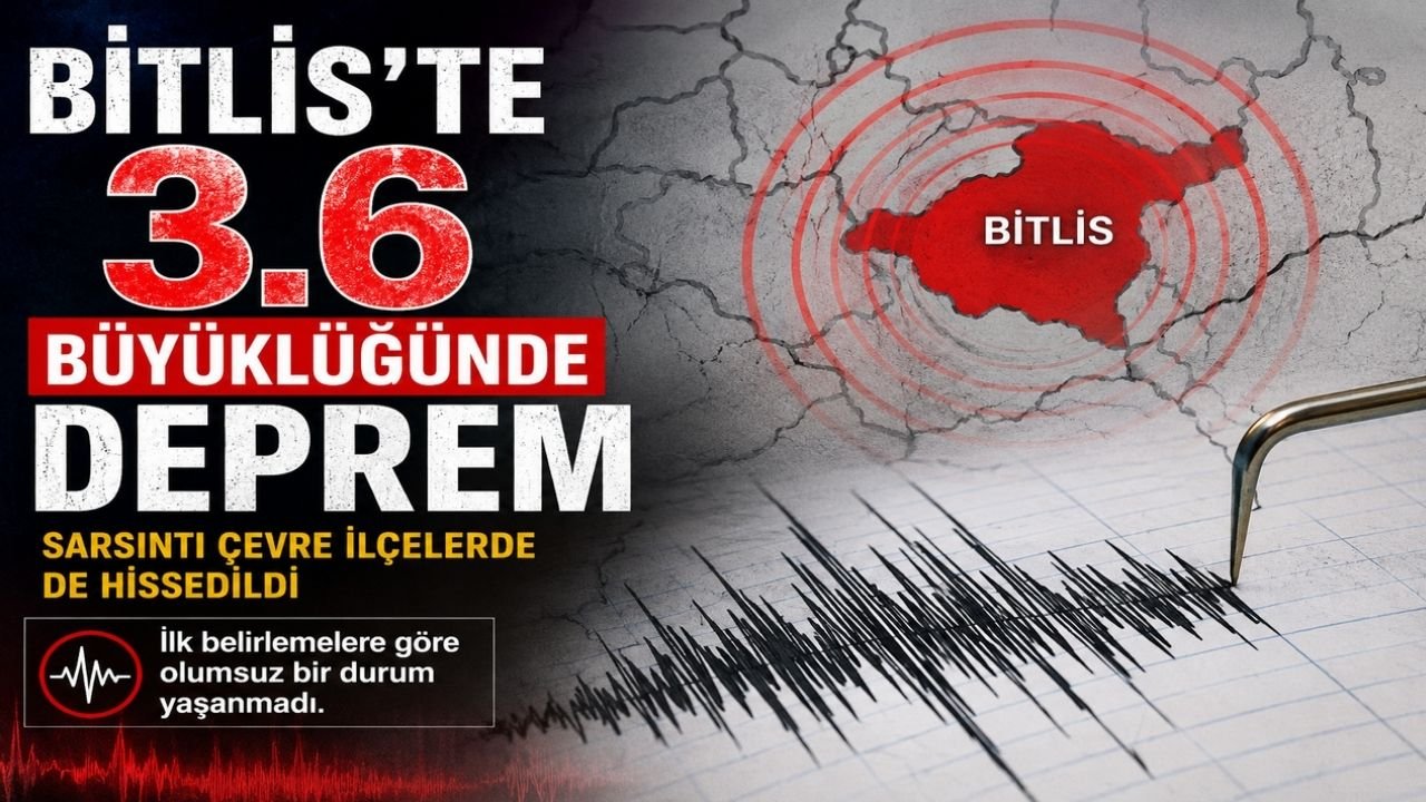 Bitlis’te 3.6 Büyüklüğünde Deprem