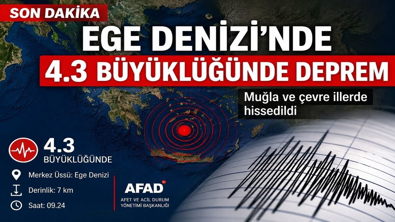 Ege Denizi'nde 4.3 Büyüklüğünde Deprem