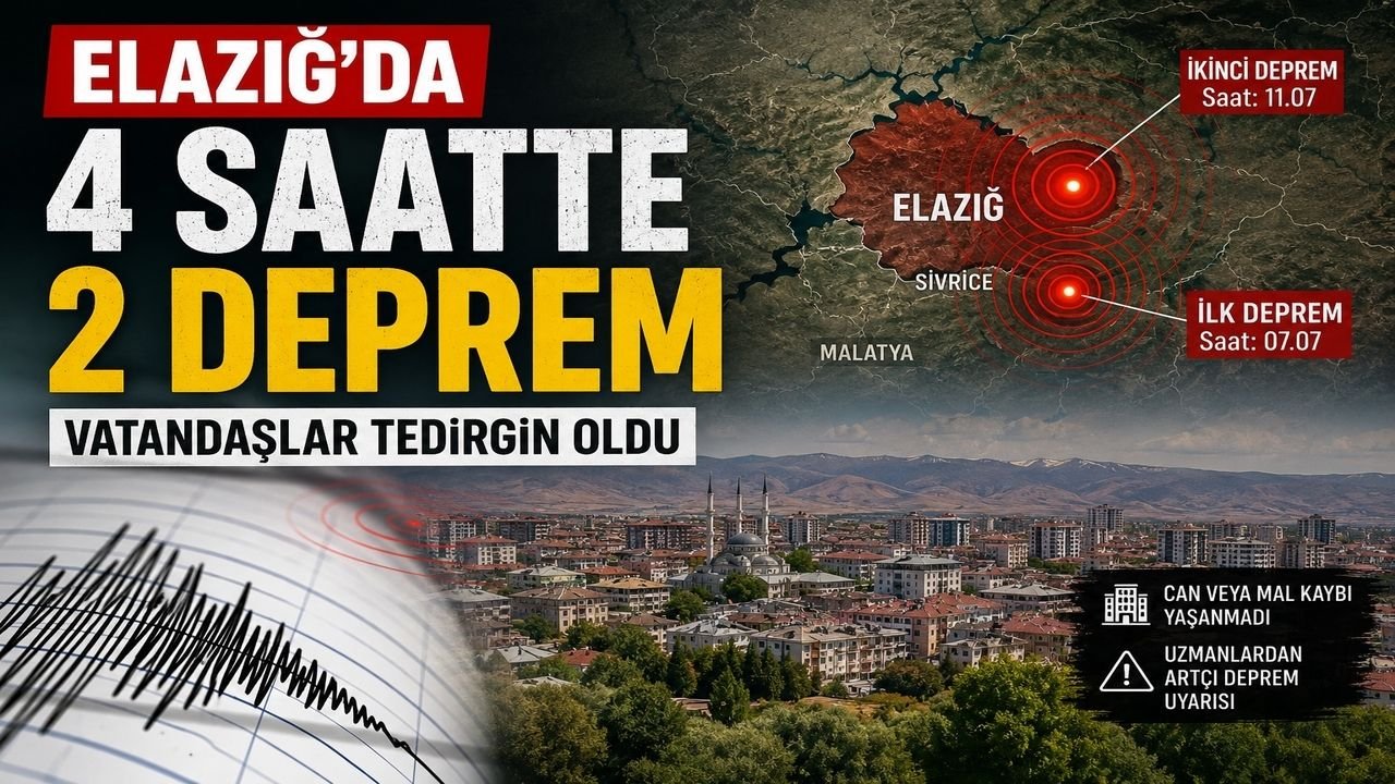 Elazığ'da 4 Saatte 2 Deprem