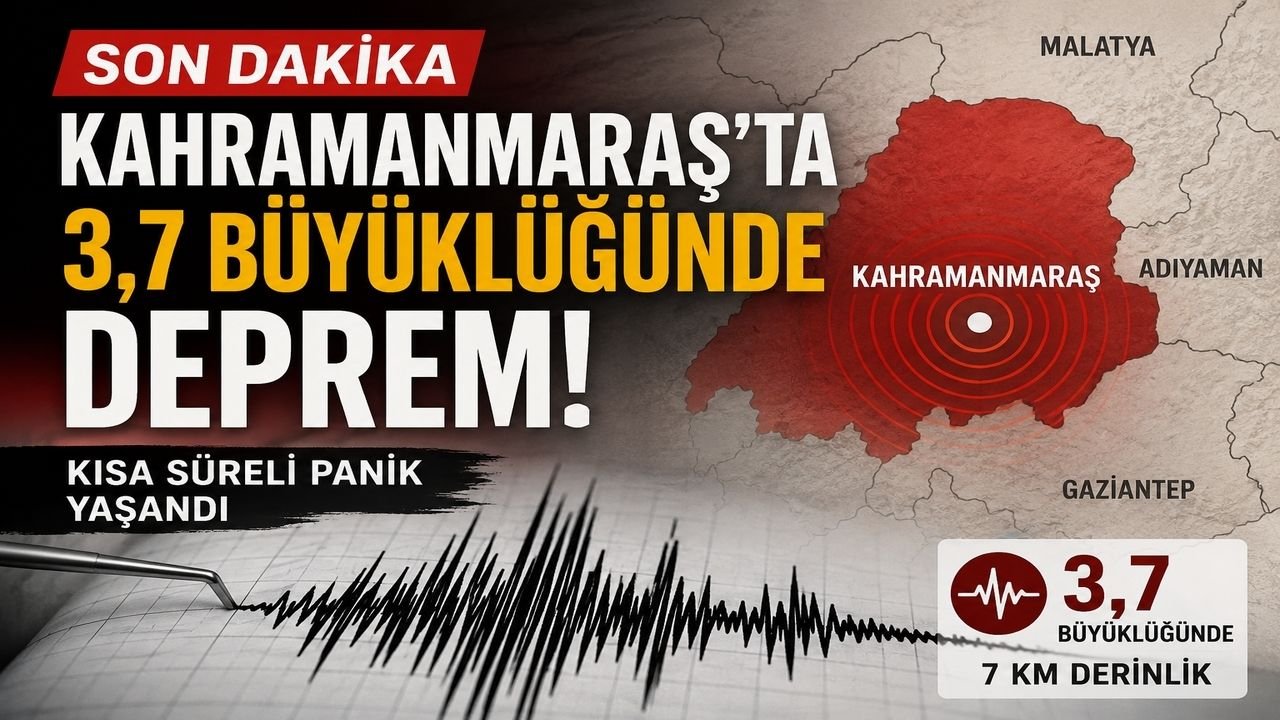 Kahramanmaraş'ta 3.7 Büyüklüğünde Deprem