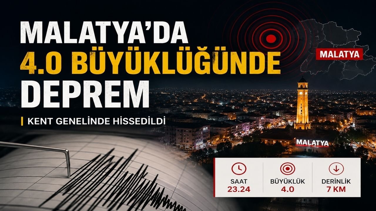 Malatya'da 4.0 Büyüklüğünde Deprem