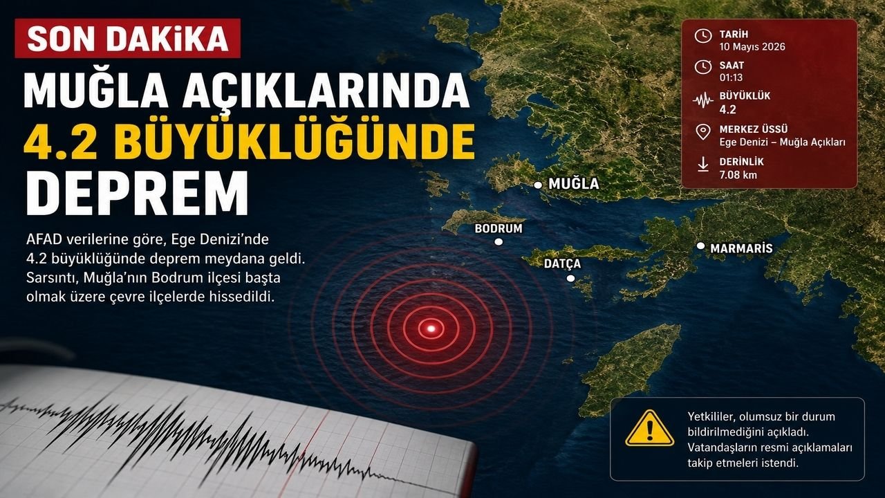 Muğla Açıklarında 4.2 Büyüklüğünde Deprem