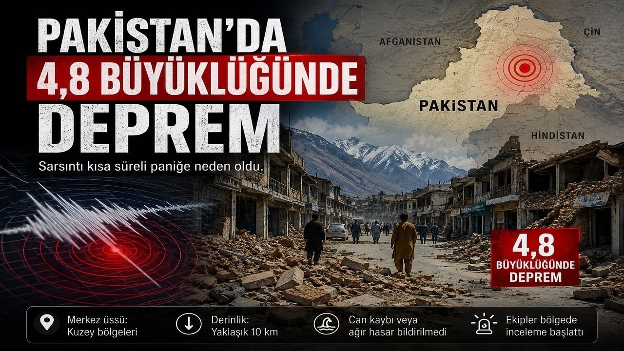 Pakistan'da 4,8 Büyüklüğünde Deprem