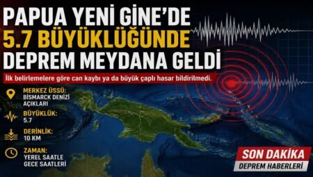 Papua Yeni Gine’de 5.7 Büyüklüğünde Deprem Meydana Geldi