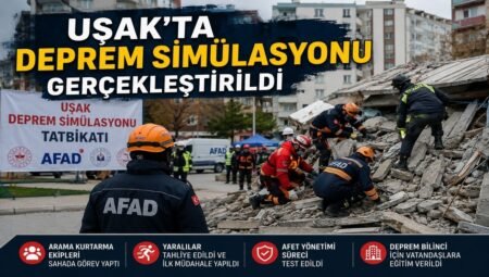 Uşak’ta Deprem Simülasyonu Gerçekleştirildi