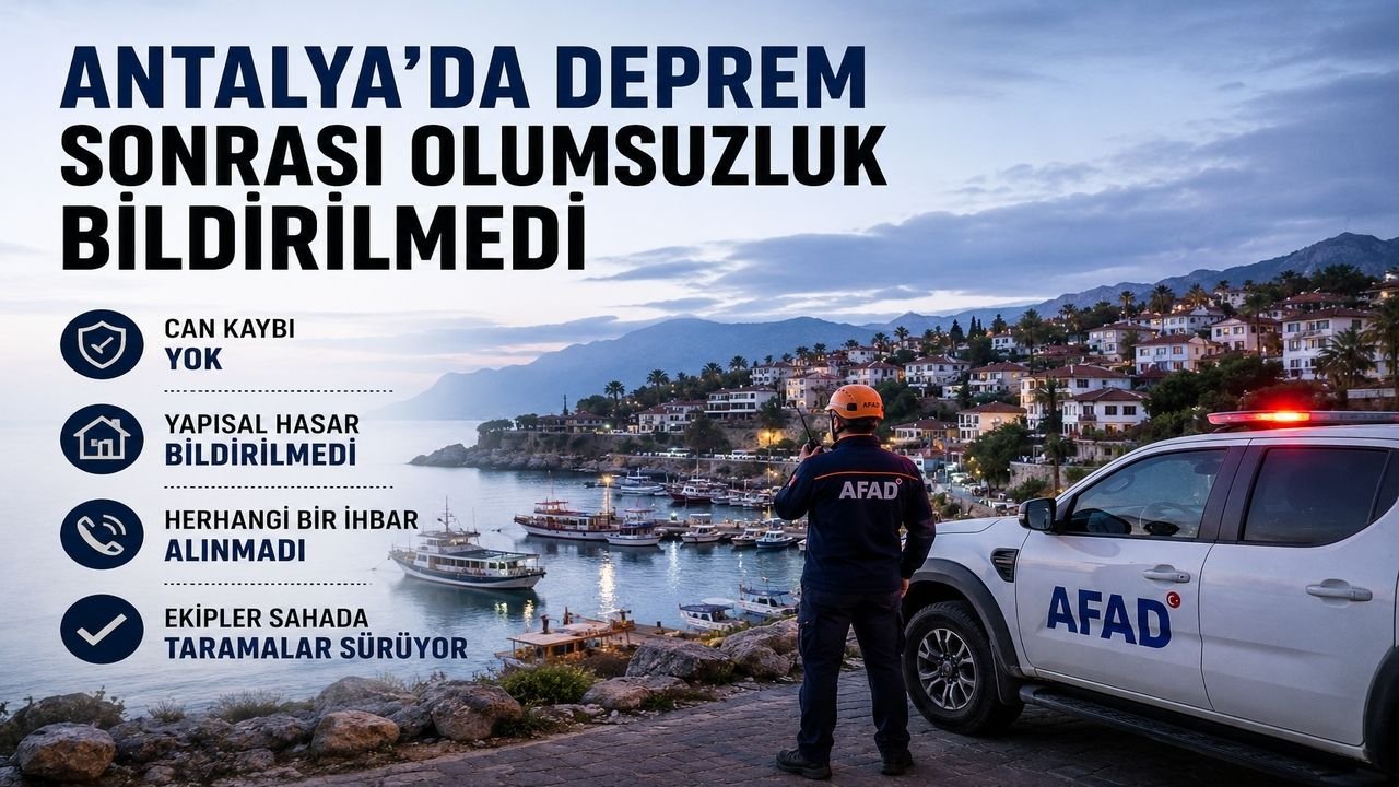 Antalya Açıklarında 4 Büyüklüğünde Deprem