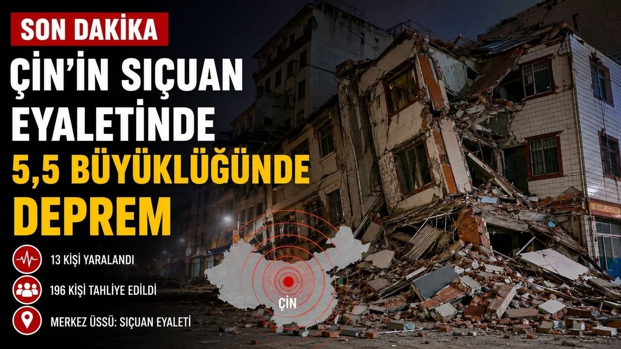 Çin'in Sıçuan Eyaletinde 5.5 Büyüklüğünde Deprem