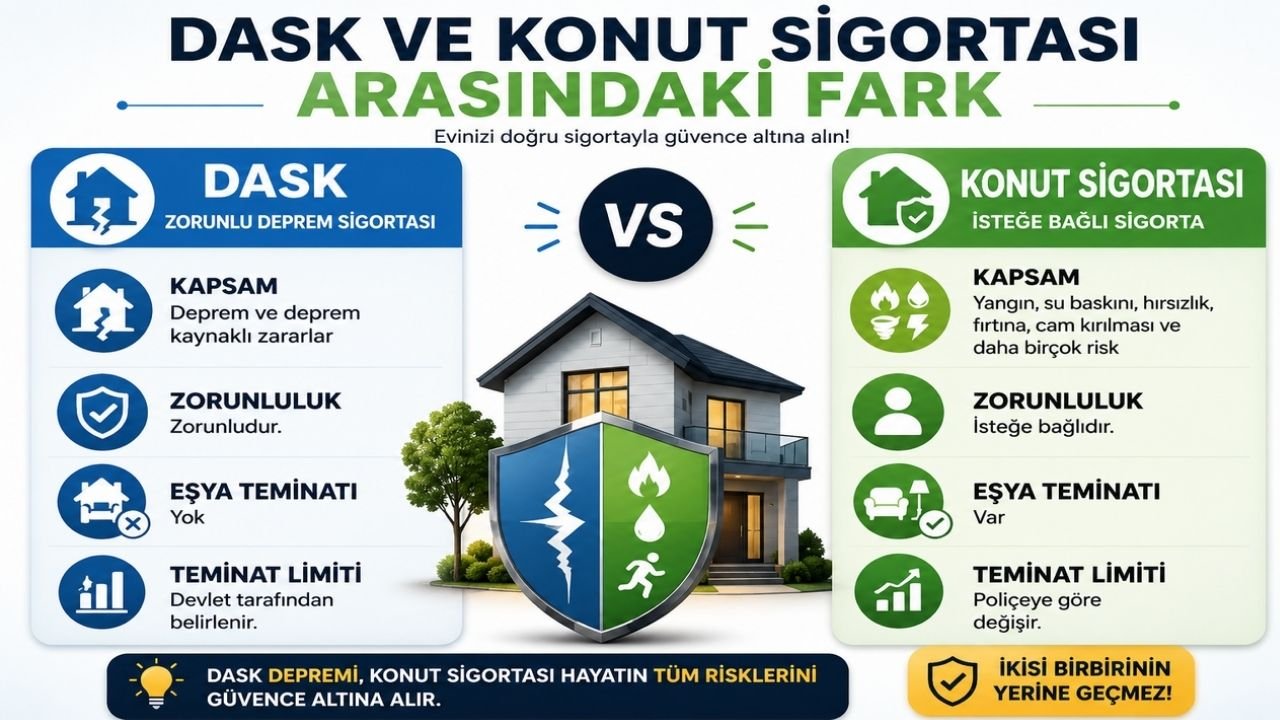 DASK ve Konut Sigortası Arasındaki Fark