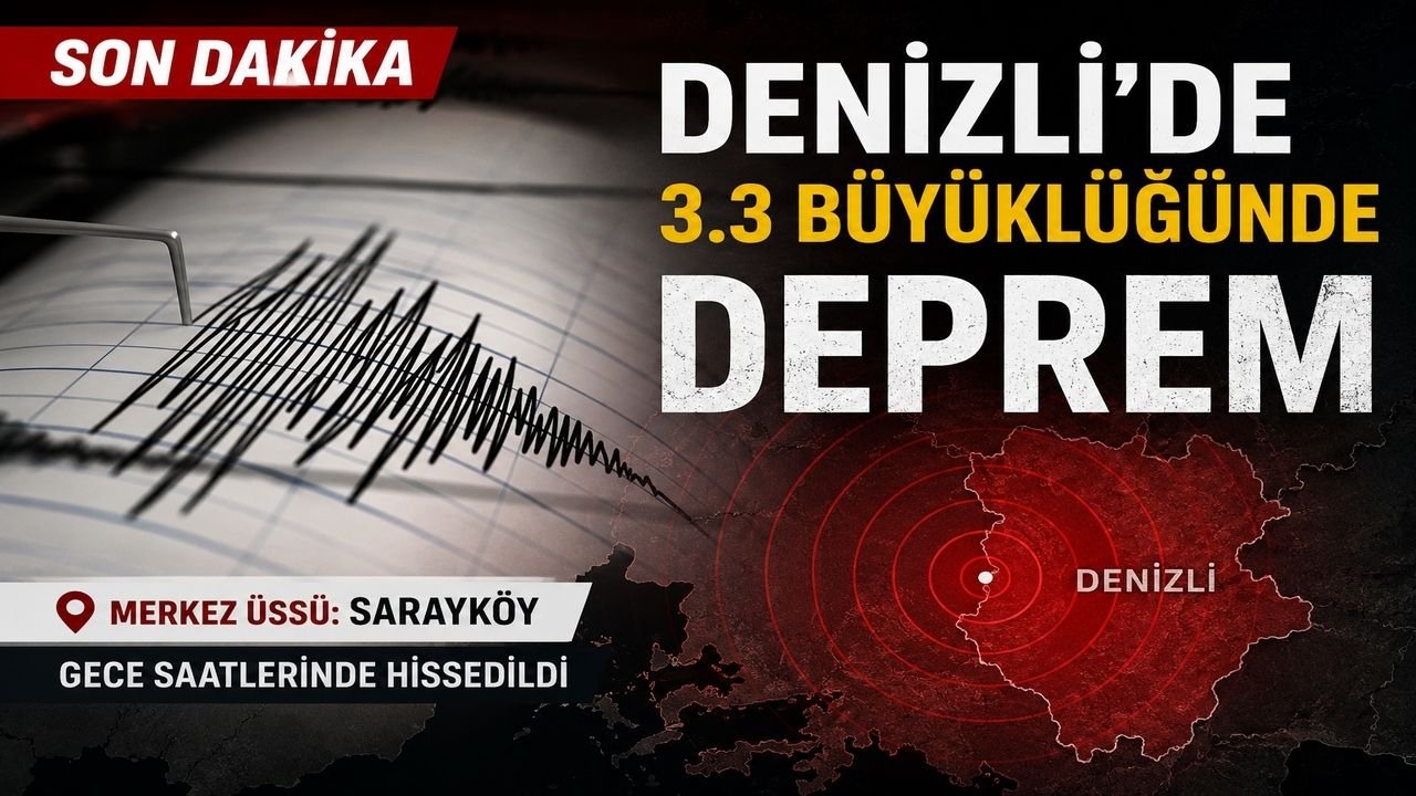 Denizli'de 3.3 Büyüklüğünde Deprem