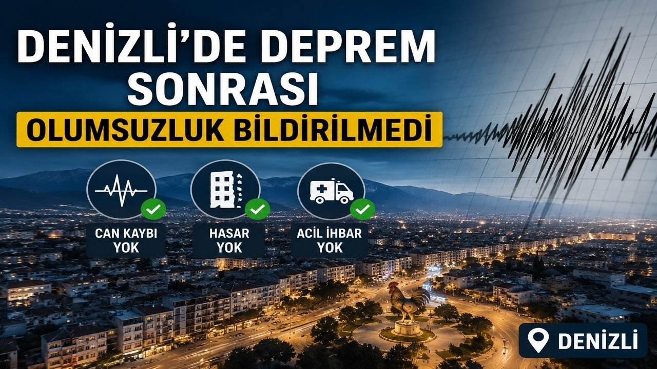 Denizli'de 3.3 Büyüklüğünde Deprem