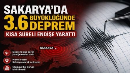 Sakarya’da 3.6 Büyüklüğünde Deprem Kısa Süreli Endişe Yarattı
