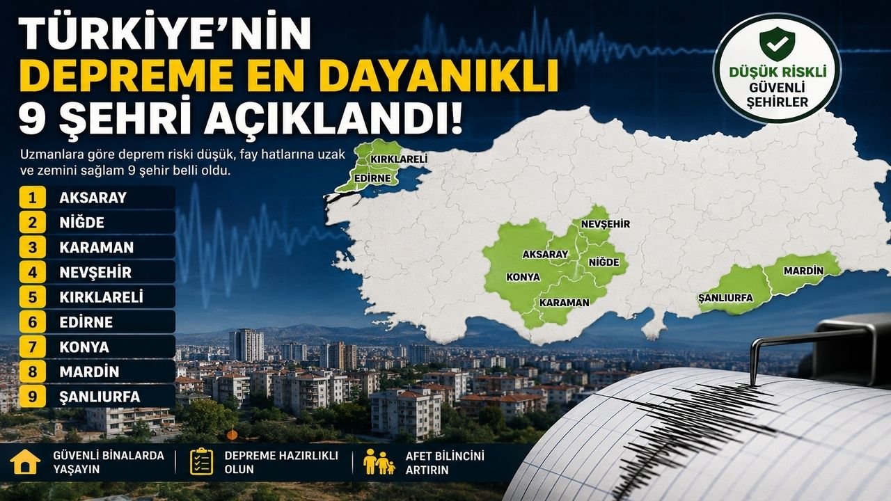 Türkiye'nin Depreme En Dayanıklı 9 Şehri