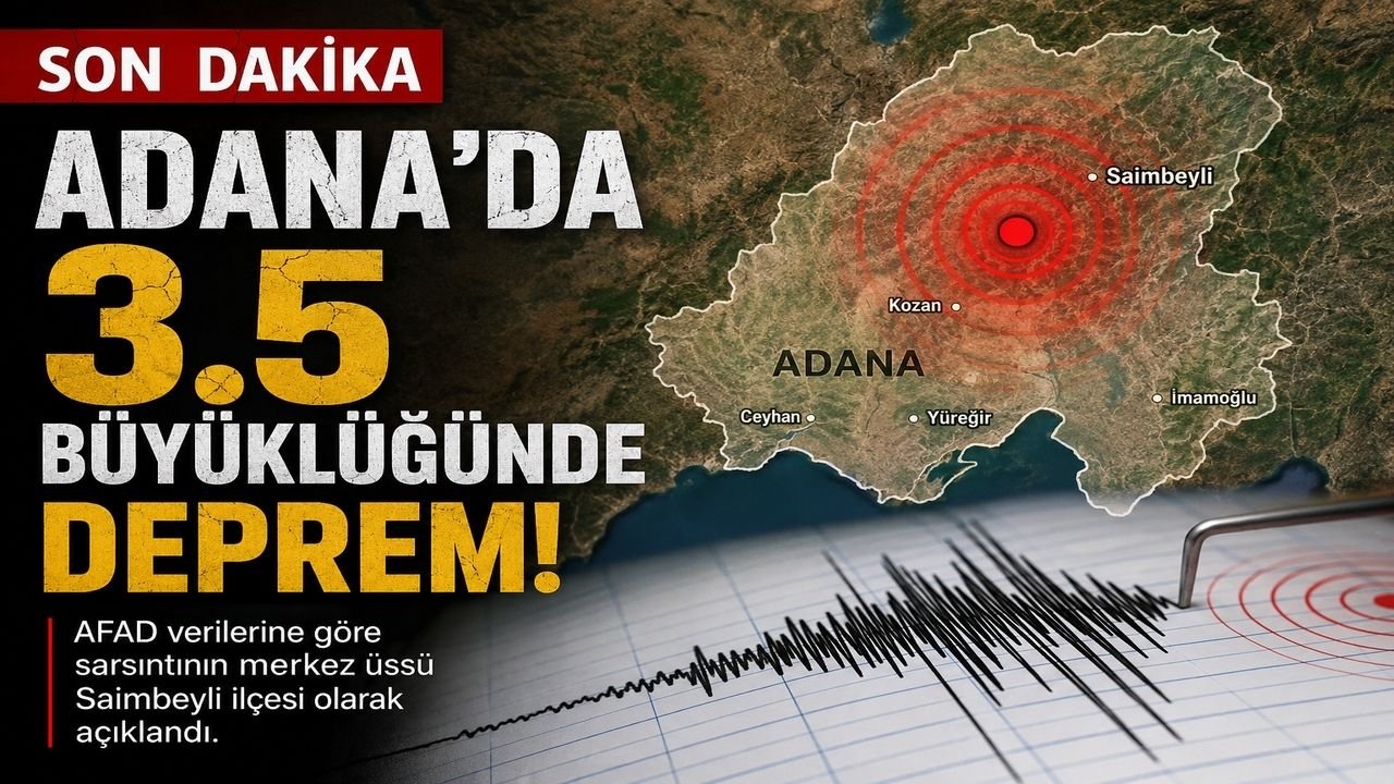 Adana'da 3.5 Büyüklüğünde Deprem