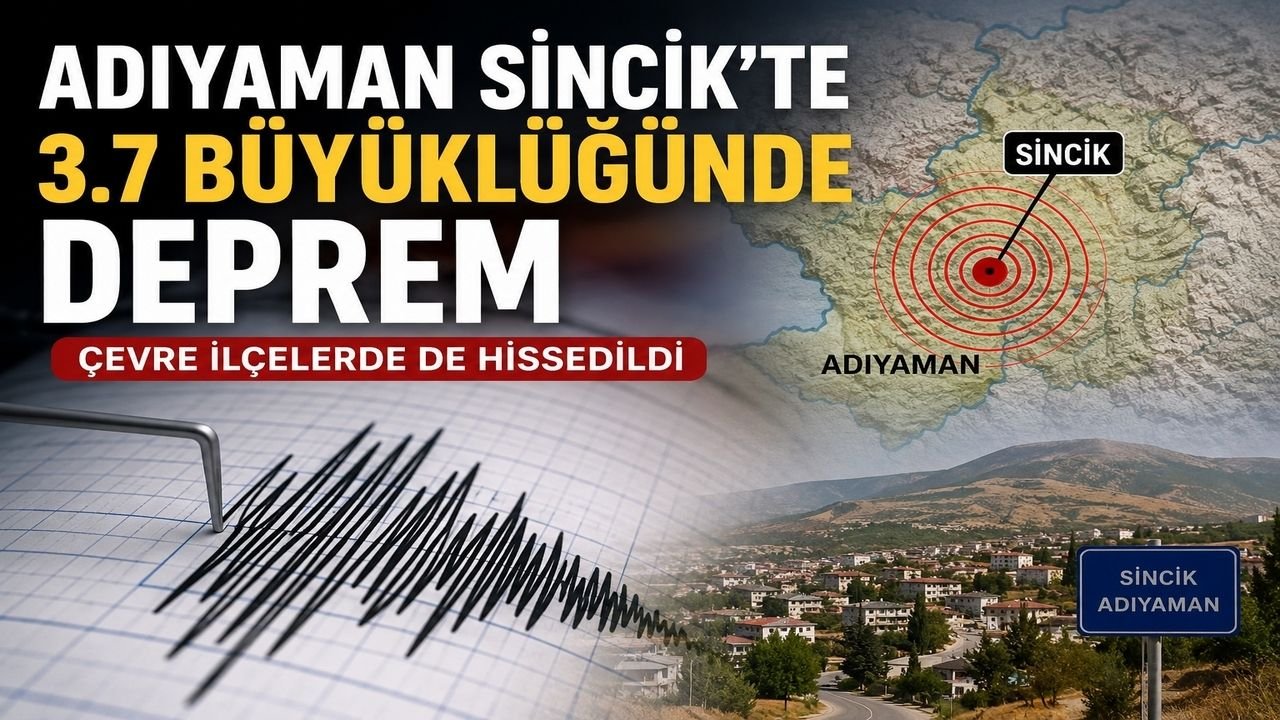 Adıyaman Sincik'te 3.7 Büyüklüğünde Deprem