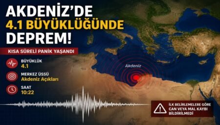 Akdeniz’de 4.1 Büyüklüğünde Deprem Kısa Süreli Paniğe Neden Oldu