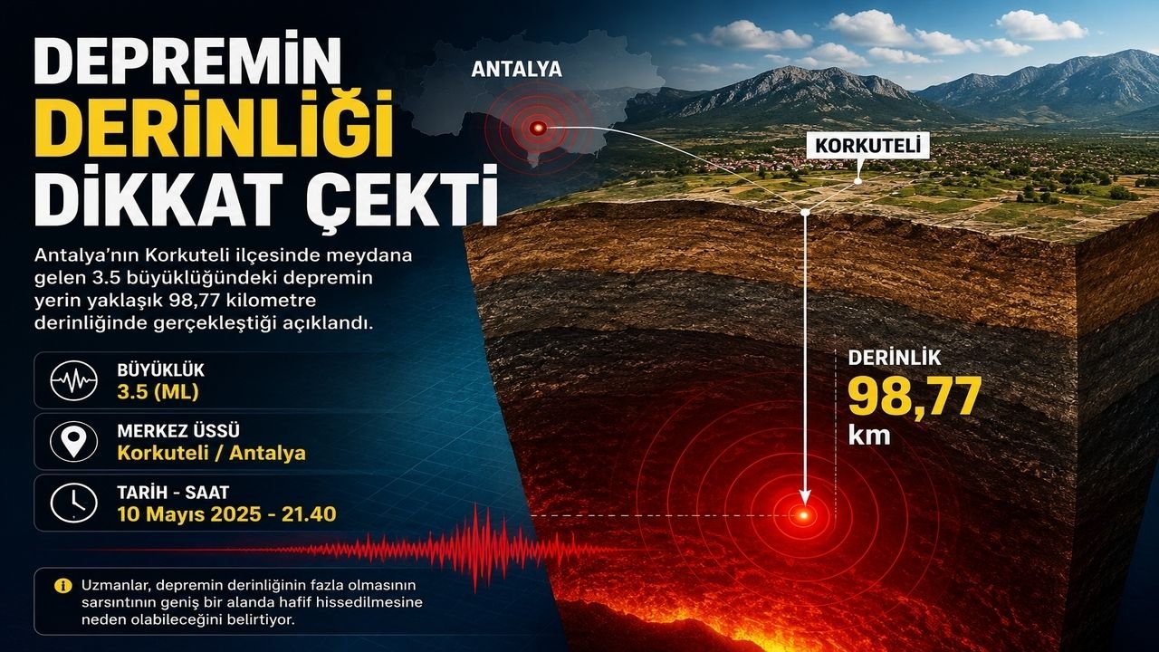 Antalya'da 3.5 Büyüklüğünde Deprem