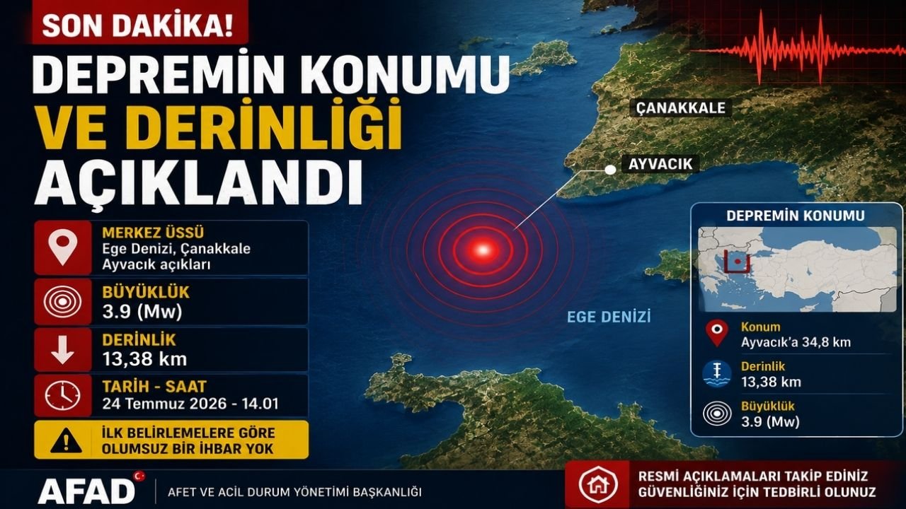 Çanakkale Açıklarında 3.9 Büyüklüğünde Deprem