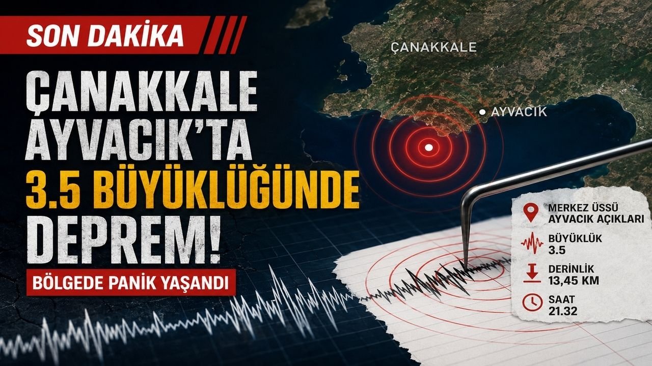 Çanakkale Ayvacık'ta 3.5 Büyüklüğünde Deprem