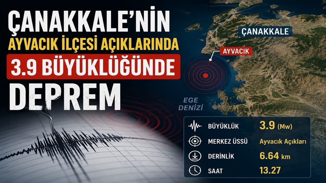 Çanakkale’nin Ayvacık İlçesi Açıklarında 3.9 Büyüklüğünde Deprem