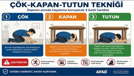 Çök-Kapan-Tutun Tekniği Nedir? Deprem Anında Hayat Kurtaran Doğru Hareket