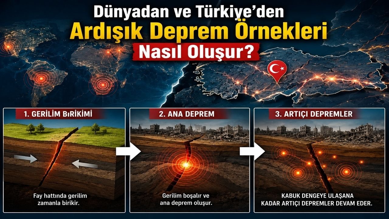 Dünyadan ve Türkiye'den Ardışık Deprem Örnekleri