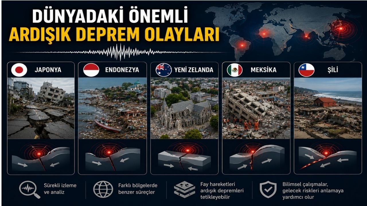 Dünyadan ve Türkiye'den Ardışık Deprem Örnekleri