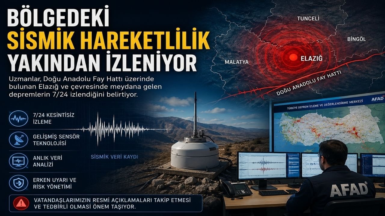 Elazığ'da 4 Büyüklüğünde Deprem
