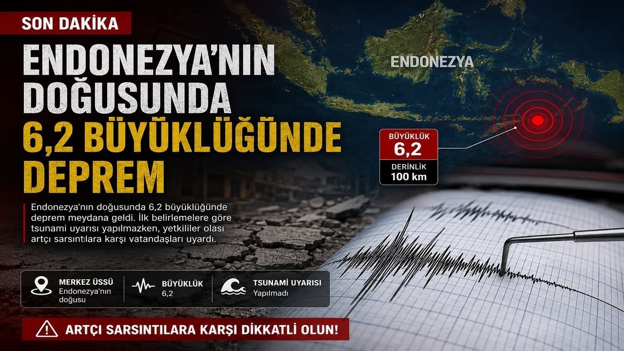 Endonezya'nın Doğusunda 6.2 Büyüklüğünde Deprem