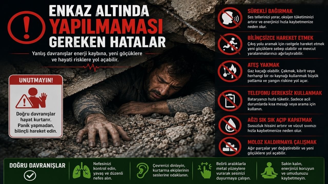 Enkaz Altında Hayatta Kalma Yolları