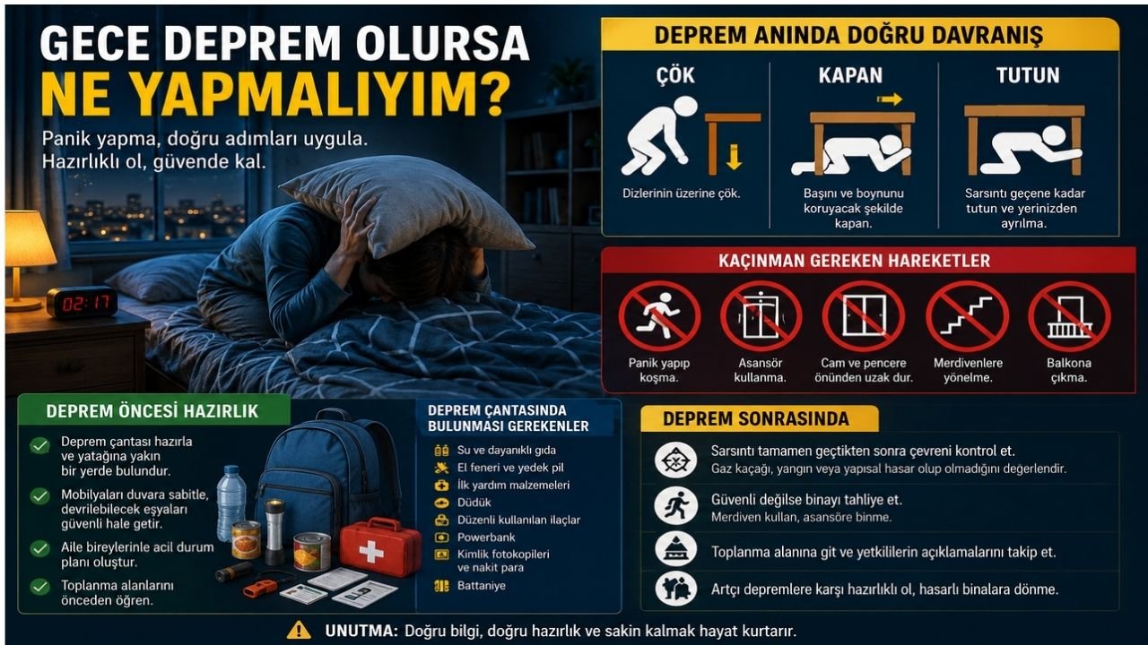 Gece Deprem Olursa Ne Yapmalıyım