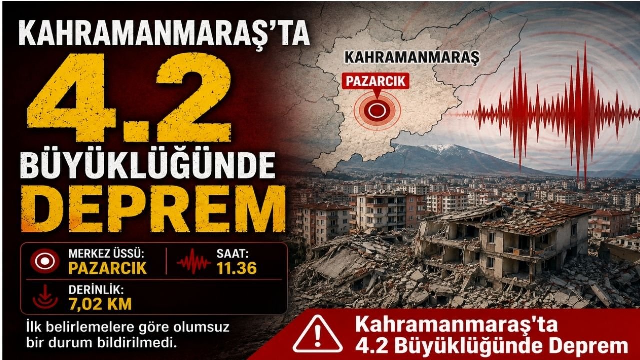 Kahramanmaraş'ta 4.2 Büyüklüğünde Deprem