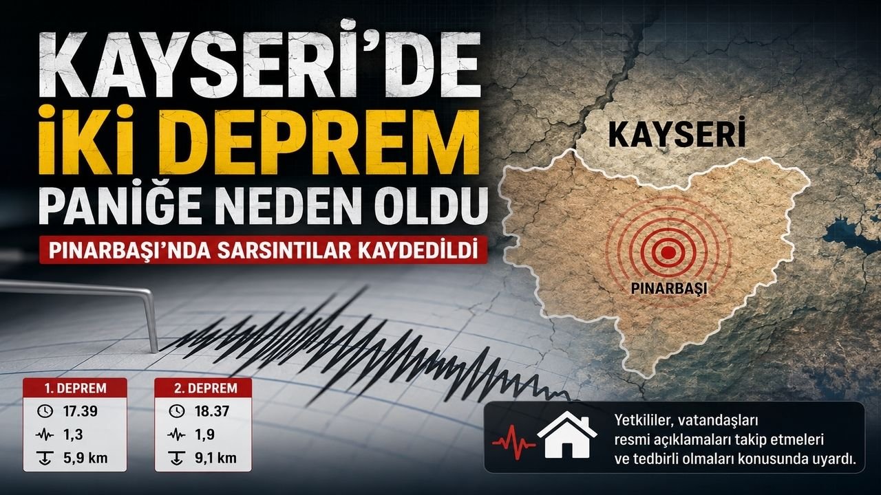 Kayseri'de İki Deprem