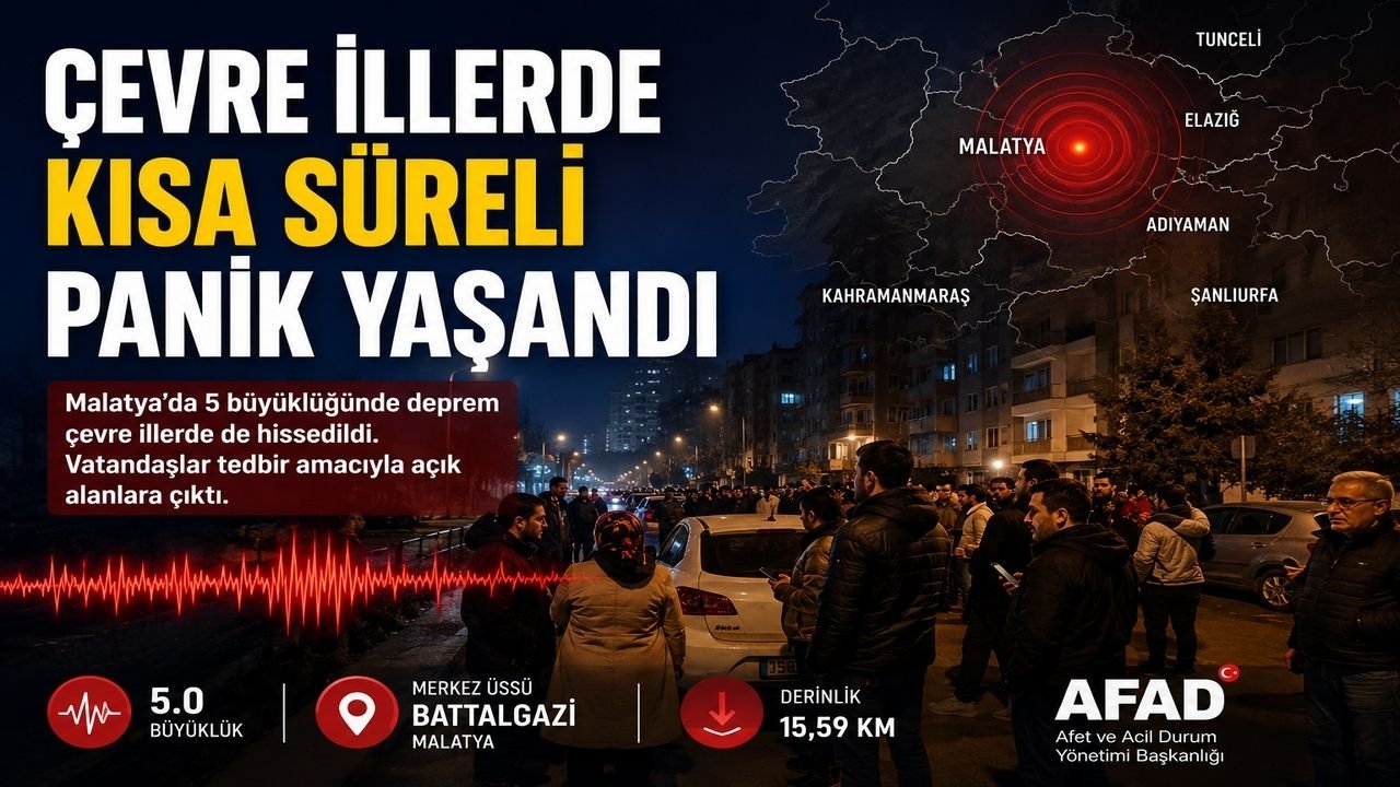Malatya'da 5 Büyüklüğünde Deprem