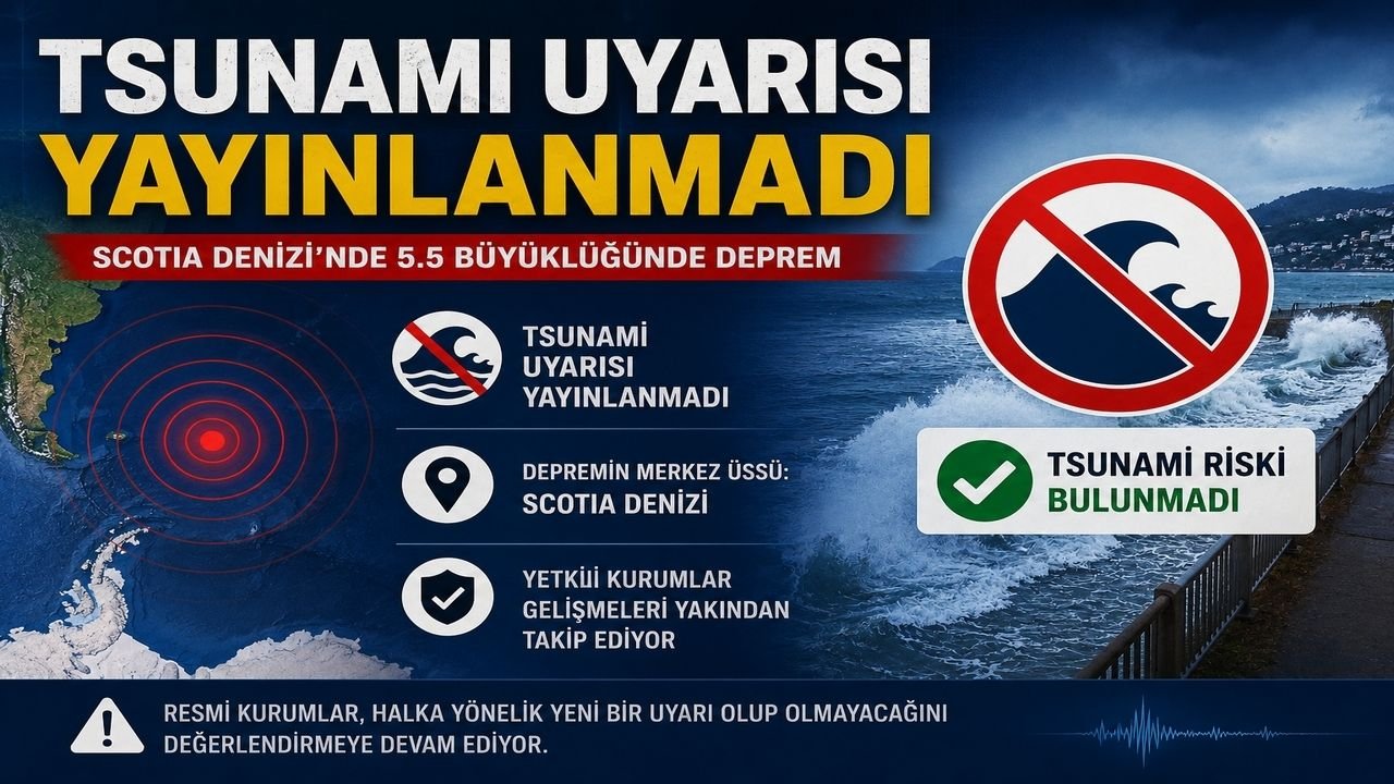 Scotia Denizi'nde 5.5 Büyüklüğünde Deprem