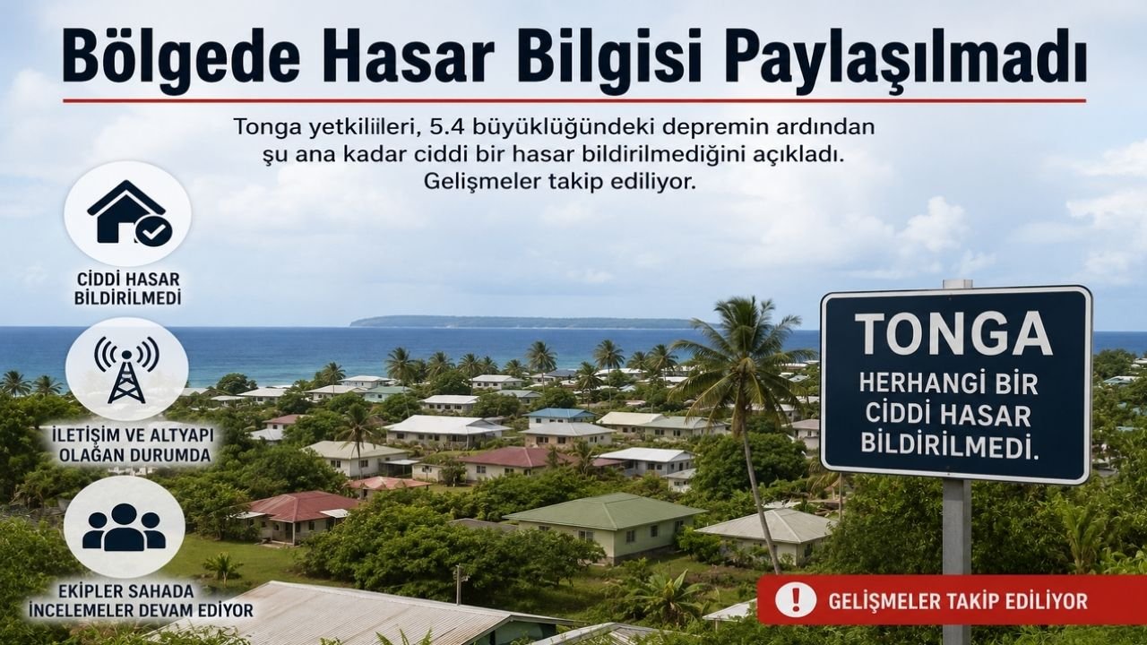 Tonga'da 5.4 Büyüklüğünde Deprem