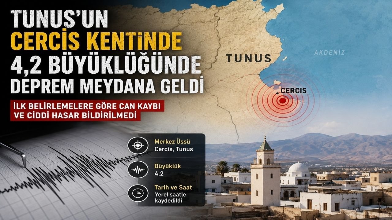 Tunus’un Cercis Kentinde 4.2 Büyüklüğünde Deprem
