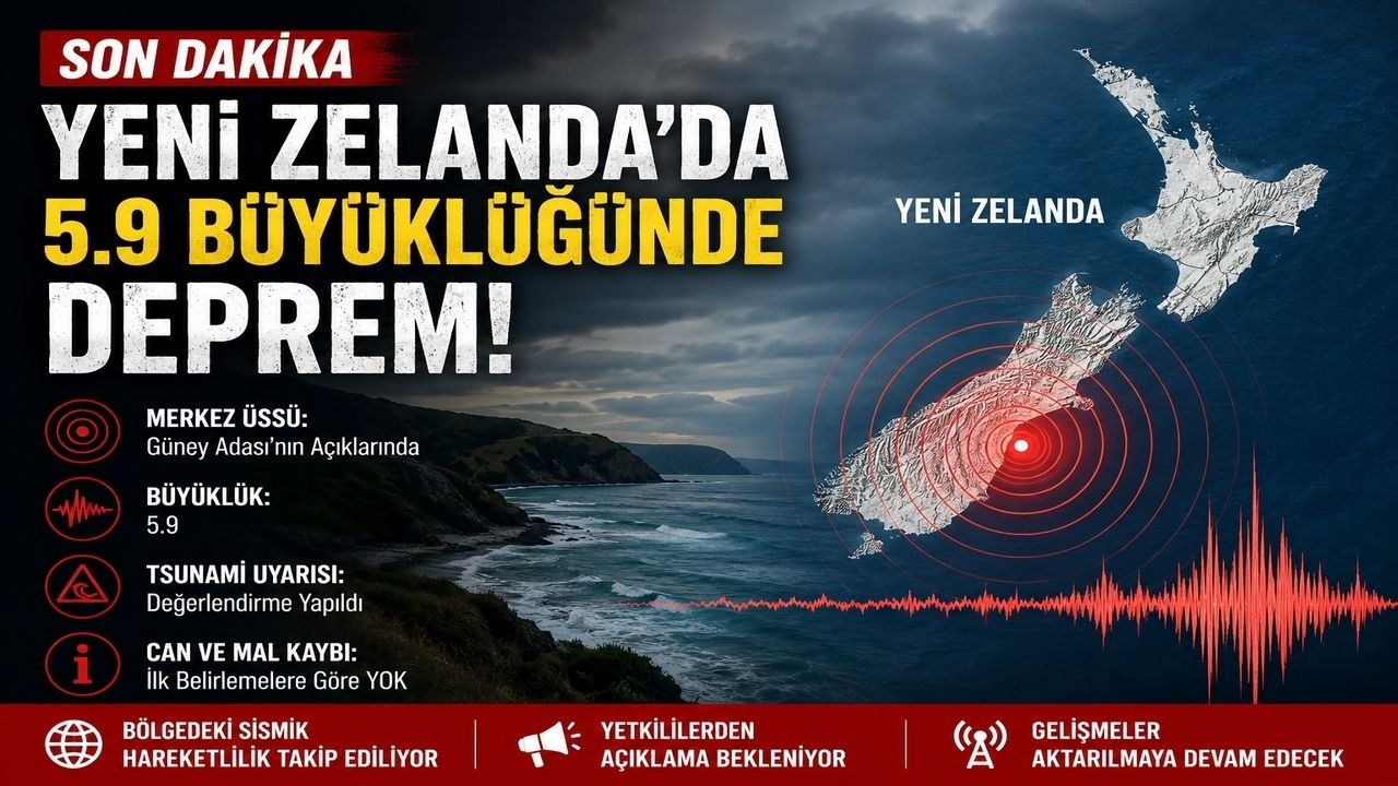Yeni Zelanda’da 5.9 Büyüklüğünde Deprem