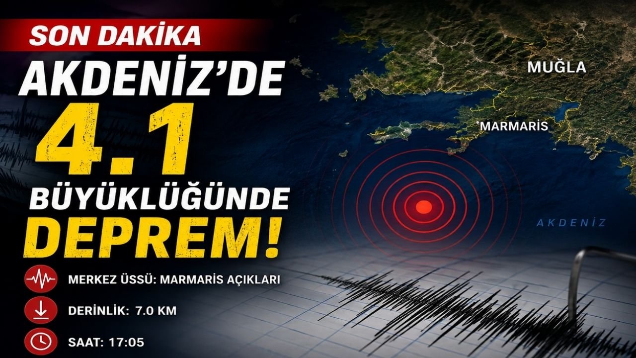 Akdeniz'de 4.1 Büyüklüğünde Deprem