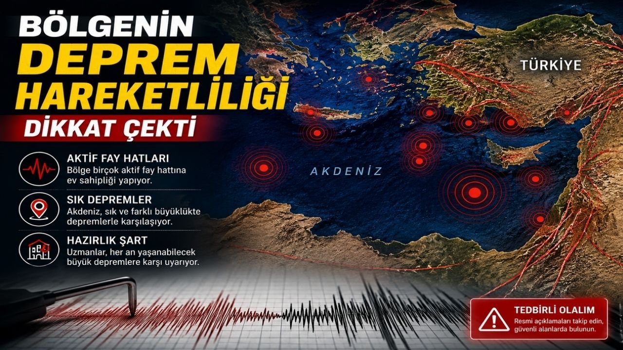 Akdeniz'de 4.1 Büyüklüğünde Deprem