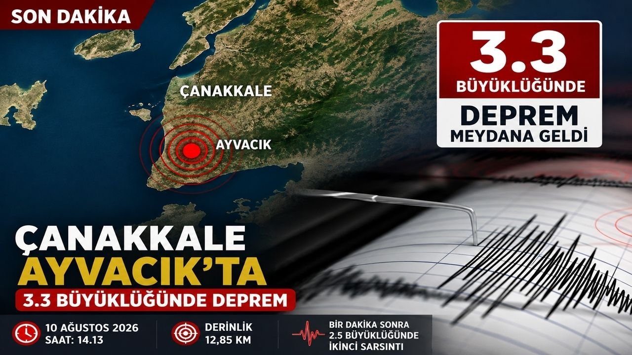 Çanakkale Ayvacık’ta 3.3 Büyüklüğünde Deprem