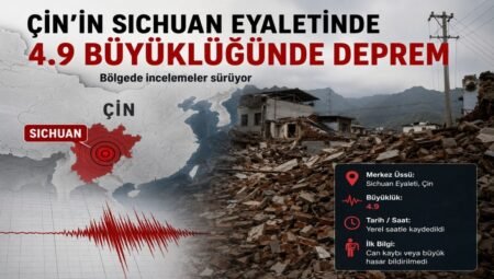 Çin’in Sichuan Eyaletinde 4.9 Büyüklüğünde Deprem Meydana Geldi