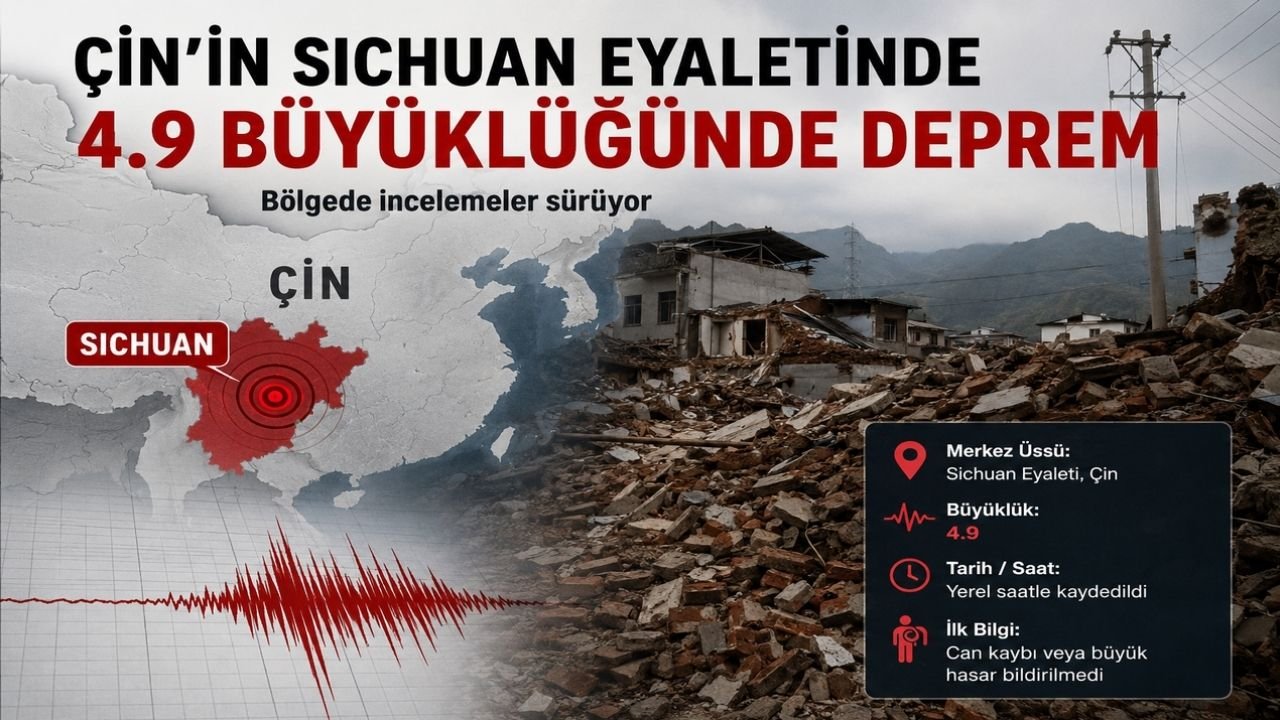 Çin'in Sichuan Eyaletinde 4.9 Büyüklüğünde Deprem