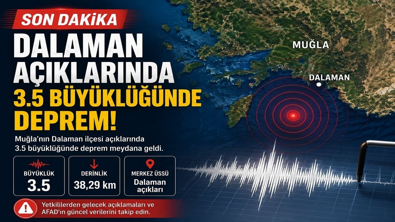Dalaman Açıklarında 3.5 Büyüklüğünde Deprem