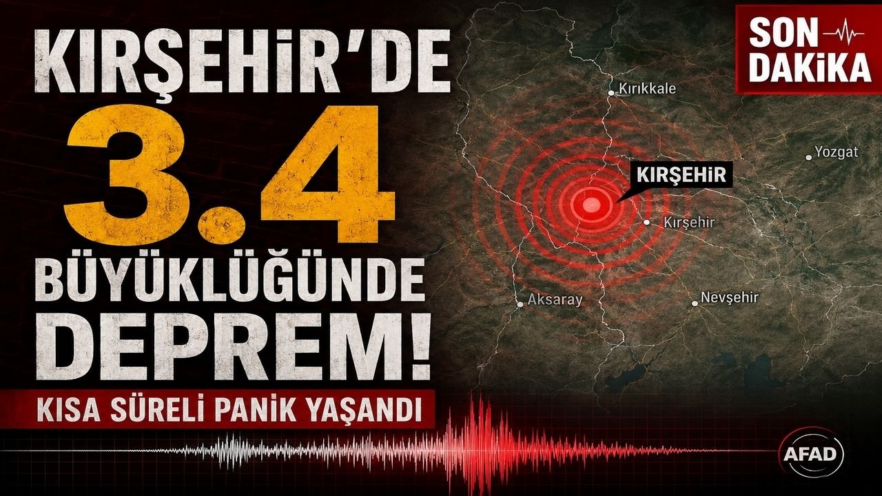 Kırşehir'de 3.4 Büyüklüğünde Deprem